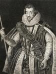 Portrait of Robert Cecil, 1st Earl of Salisbury (1563-1612), from 'Lodge's British Portraits', 1823 (litho)