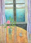 Still Life in Window with Camellia, 2012, (oil on canvas)