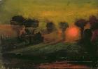 Sunset through Trees, c.1855 (oil on card)