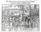 The Martydome and Burning of Master William Tindall (c.1494-1536) in Flanders, by Filford Castle, from 'Acts and Monuments' by John Foxe (1516-87) 1563 (woodcut) (b&w photo)