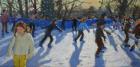 Ice skaters,Christmas Fayre, Fair;Hyde Park,London,2014,(oil on canvas)