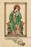 Virgin and Child with self portrait kneeling at their feet (colour litho) (see also 310885-886, 310898)