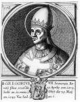 Portrait of Pope Gregory VII (b.1020) (engraving) (b/w photo)
