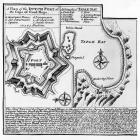 A Plan of the Dutch Fort at the Cape of Good Hope and A Draught of Table Bay (engraving)