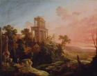 Landscape with Setting Sun, 1705 (oil on canvas)