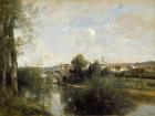 Seine and Old Bridge at Limay, 1872 (oil on canvas)