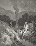 Cain and Abel Offering Their Sacrifices, illustration from Dore's 'The Holy Bible', engraved by Pannemaker, 1866 (engraving)