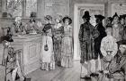 Women at the Polls in New Jersey, illustration from 'Women at the Polls in New Jersey in the Good Old Times', pub. in in 'Harper's Weekly', 1880 (litho)