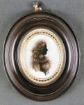 Silhouette of a lady, painted on convex glass, by Mrs Isabella Beetham, late 18th century (oil on glass)