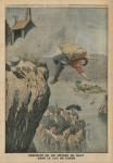 Falling in Lake Garda, illustration from 'Le Petit Journal', supplement illustre, 18th December 1910 (colour litho)
