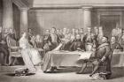Queen Victoria's first Council, Kensington Palace, 21 June 1837, from `Illustrations of English and Scottish History' Volume II (engraving)