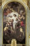 Christ Resurrected between St. Theresa of Avila (1515-82) and St. John of the Cross (1524-91) (oil on canvas)