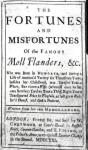 Title Page for 'Moll Flanders' by Daniel Defoe, published 1722 (printed paper)