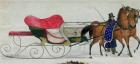 Horse Drawn Sleigh (w/c on paper) (digital detail)