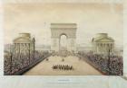 Entry of Napoleon III into Paris, through the Arc de Triomphe, on 2nd December 1852 (w/c and engraving)