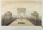 Entry of Napoleon III into Paris, through the Arc de Triomphe, on 2nd December 1852 (w/c and engraving)