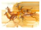 Running Gazelles, 2010 (oil on paper)