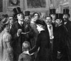 Oscar Wilde at the Royal Academy, detail taken from "A Private View of the Royal Academy", 1881 (painting)