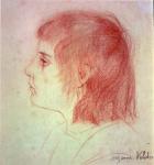 Portrait of Maurice Utrillo as a Child, c.1888-90 (red chalk on paper)
