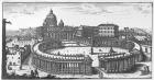 Bernini's original plan for St. Peter's Square, Rome (engraving)