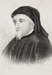 Geoffrey Chaucer, from 'Old England's Worthies' by Lord Brougham and others, published London, c.1880s (litho)