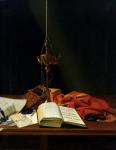 Still life with a Bible, 1821 (oil on canvas)