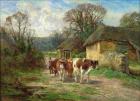 By the Barn (oil on canvas)