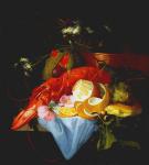 A Still Life with Lobster, Lemon and Grapes