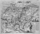 Map of Ancient Rome (etching) (b/w photo)