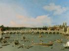 Westminster Bridge, London, With the Lord Mayor's Procession on the Thames (oil on canvas)