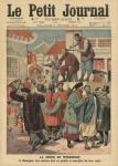 Modernisation of China, Chinese having their pigtail cut off in Shanghai, illustration from 'Le Petit Journal', supplement illustre, 5th February 1911 (colour litho)