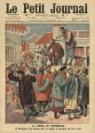 Modernisation of China, Chinese having their pigtail cut off in Shanghai, illustration from 'Le Petit Journal', supplement illustre, 5th February 1911 (colour litho)