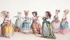 French Women's Fashions during the reign of Louis XVI, 1875 (colour litho)