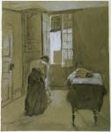 Woman Dressing, c.1907 (wash on paper)