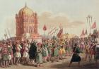 The Procession of the Taziya, from 'A Mahratta Camp', 5th April 1813 (colour engraving)