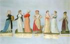 Dresses and costumes in vogue during the French Revolution (gouache)