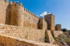 Antequera, Malaga Province, Andalusia, southern Spain. Walls and towers of La Alcazaba, (the citadel or castle). (photo)