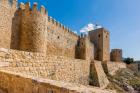 Antequera, Malaga Province, Andalusia, southern Spain. Walls and towers of La Alcazaba, (the citadel or castle). (photo)