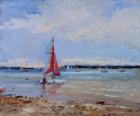 Catamaran, Brittany (oil on panel)