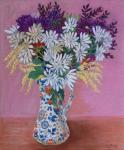 Chrysanthemums in a Japanese Jug, 2005 ,Pastel