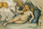 Female Nude on a Sofa (oil on canvas)