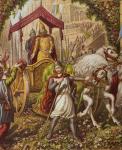 Emmanuel's second entry into Mansoul, illustration from 'The Holy War' by John Bunyan (1628-88) (colour litho)
