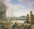 Hamburg After the Fire, 1842 (oil on panel)