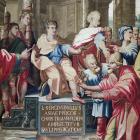 Tapestry depicting the Acts of the Apostles, the Blinding of Elymas (detail of Elymas the Sorcerer struck blind and the Proconsul Sergius Paulus), woven at the Beauvais Workshop under the direction of Philippe Behagle (1641-1705), 1695-98 (wool tapestry)