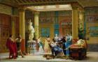 Rehearsal of 'The Fluteplayer' and 'The Diomedes' wife' in the atrium of the Pompeian house of Prince Napoleon, 18 Avenue Montaigne, Paris, 1861 (oil on canvas)