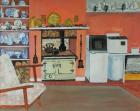 Cottage Kitchen,Red Cottage Studios,Suffolk with Rayburn,2000, gouache