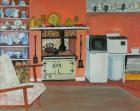 Cottage Kitchen,Red Cottage Studios,Suffolk with Rayburn,2000, gouache