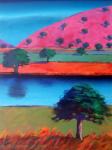 Pink Hill 2 (acrylic on card)