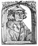 Portrait of John of Indagine, after Hans Baldung Grien, from 'Chiromantia' by Ioannes ab Indagine, Strasburg 1531, illustrated in 'History of Magic', published late 19th century (litho) (b/w photo)