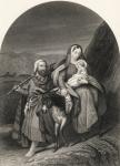The flight into Egypt, engraved by S. Allen, from 'The National Illustrated Family Bible', published c.1870 (litho)